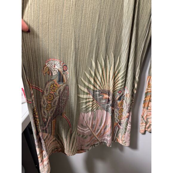 Farm Rio Anthropologie Guadalupe Parrot Wide Leg Pants Size XL - Picture 4 of 7